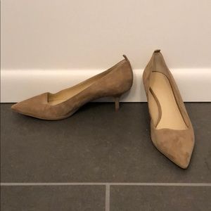 Everlane Editor Heel, tan suede, size 9